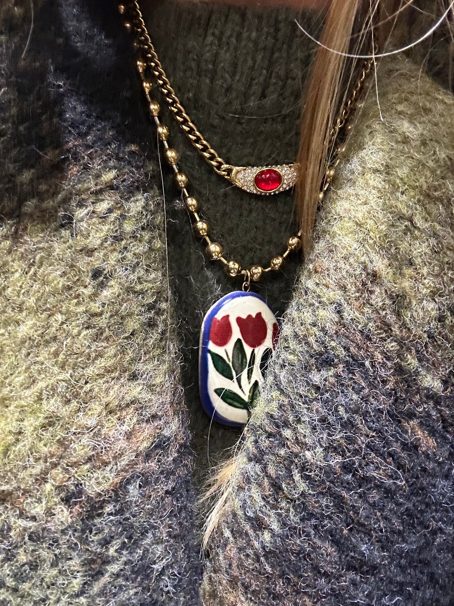 Collana in acciaio inossidabile anallergica e waterproof "Tulipano"