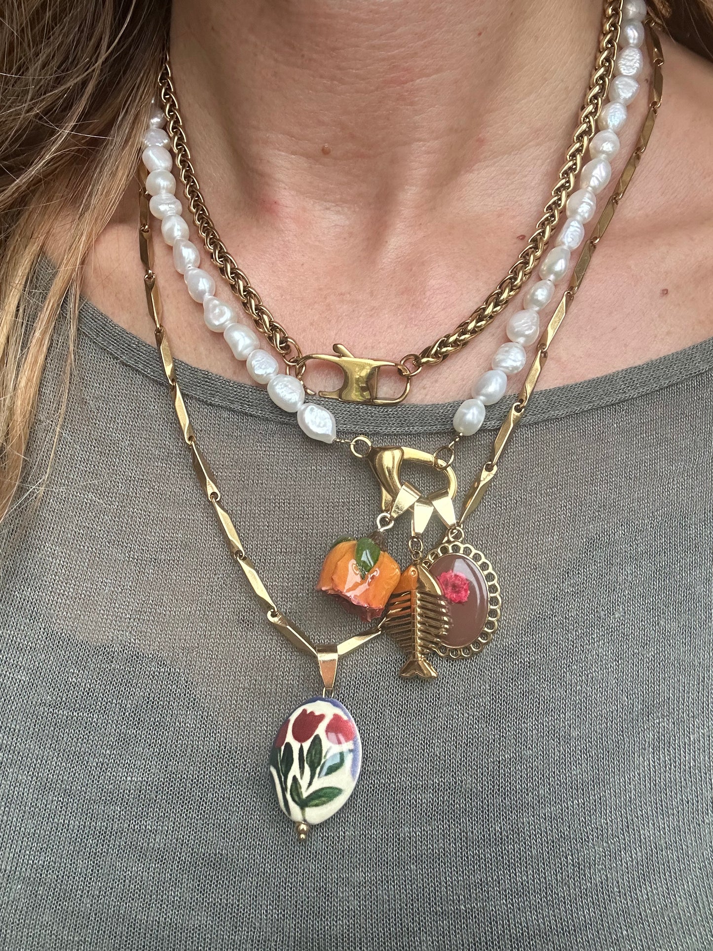 Collana in acciaio inossidabile anallergica e waterproof "Giada"