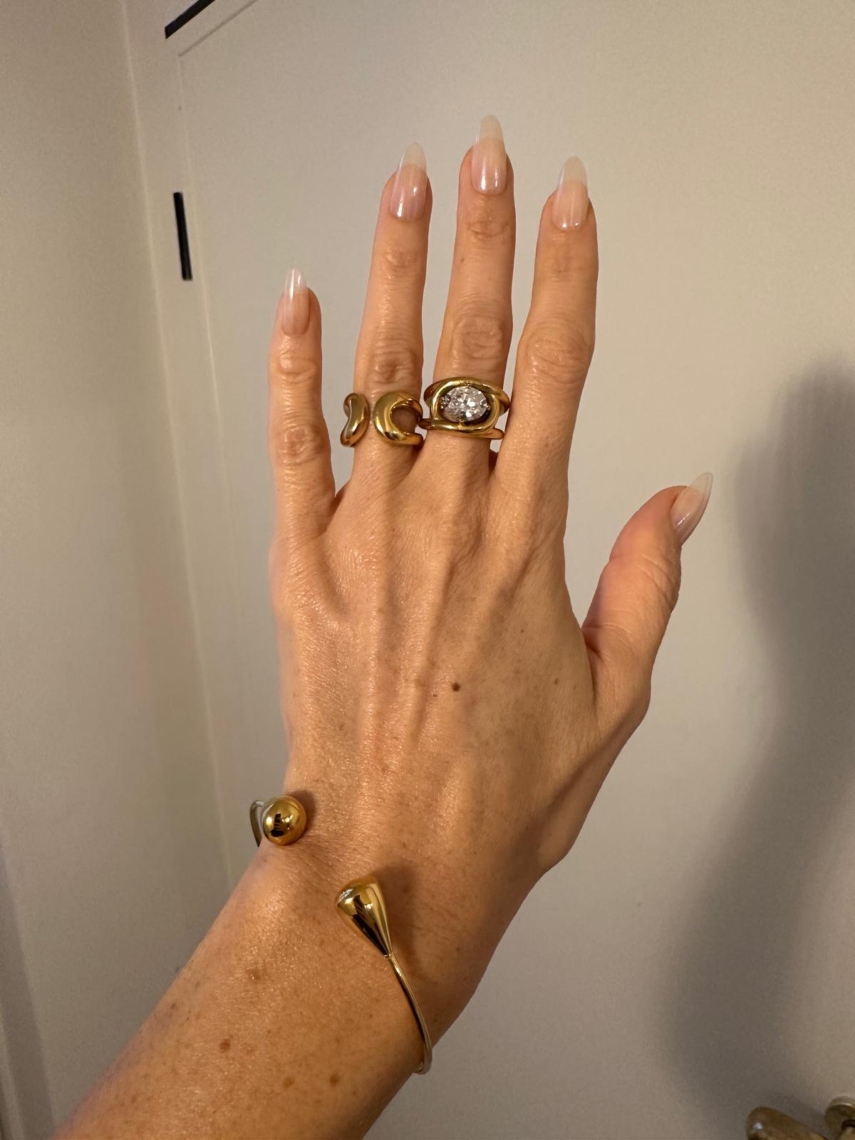 Anello in acciaio inossidabile e zircone anallergico e waterproof "Attimo"