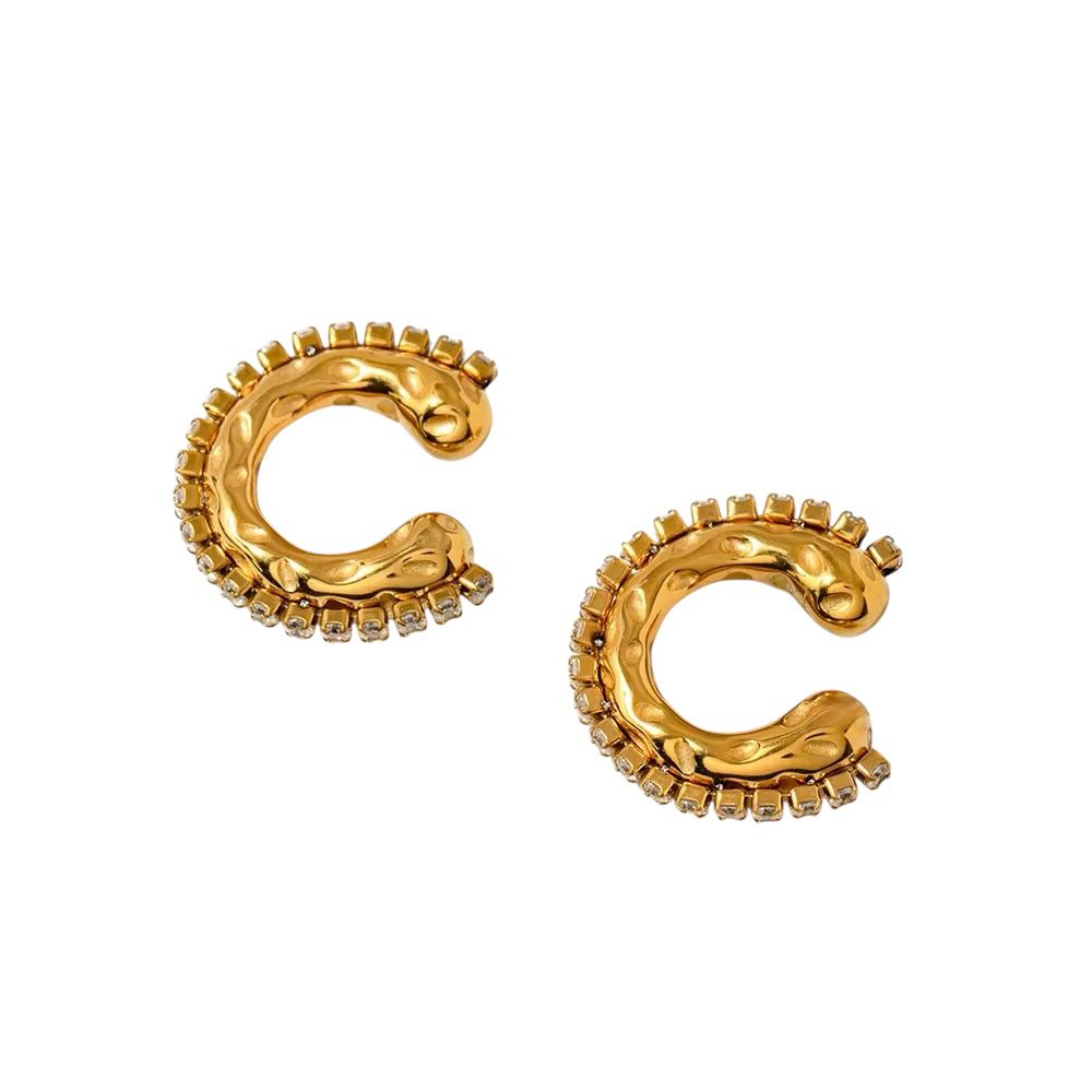 Ear cuff in acciaio inossidabile anallergici e waterproof "Luna"