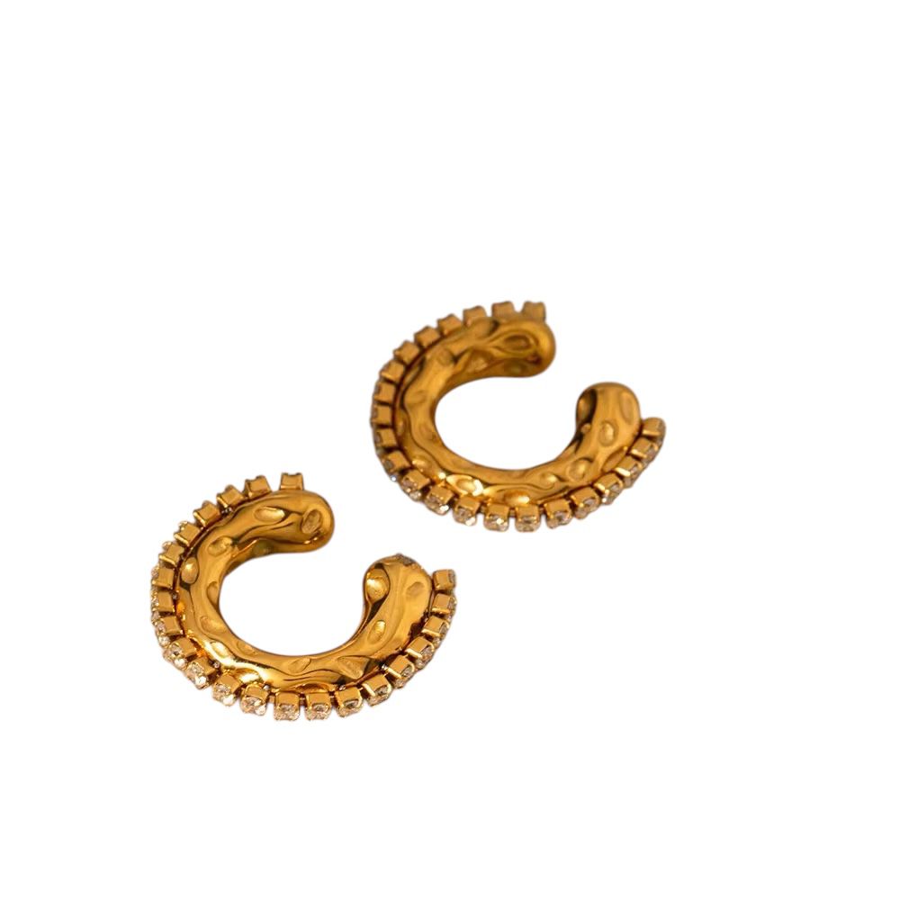 Ear cuff in acciaio inossidabile anallergici e waterproof "Luna"