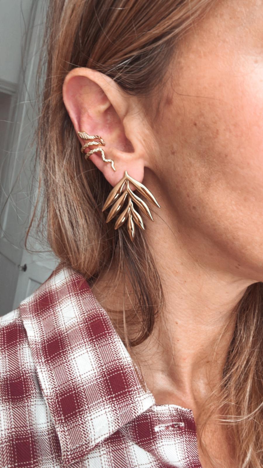 Ear Cuff in acciaio inossidabile anallergici e waterproof "Biscia"