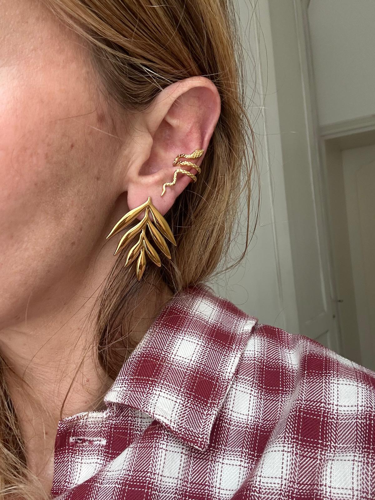 Ear Cuff in acciaio inossidabile anallergici e waterproof "Biscia"