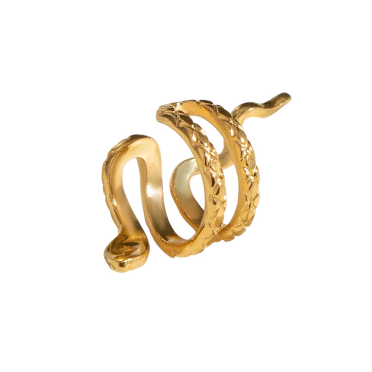 Ear Cuff in acciaio inossidabile anallergici e waterproof "Biscia"