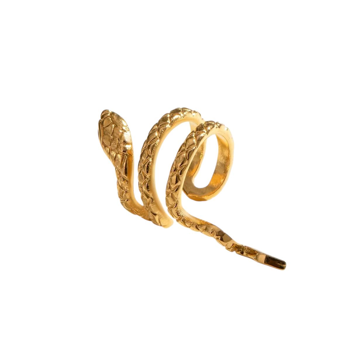 Ear Cuff in acciaio inossidabile anallergici e waterproof "Biscia"