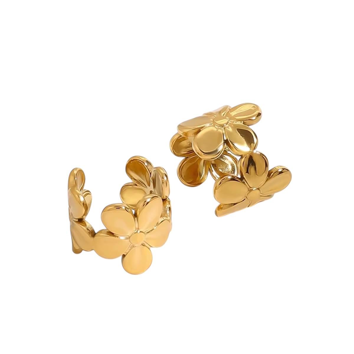 Ear Cuff in acciaio inossidabile anallergici e waterproof "Primavera"
