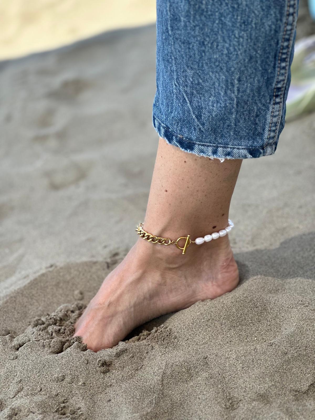 Cavigliera in acciaio inossidabile anallergica e waterproof "Alba"