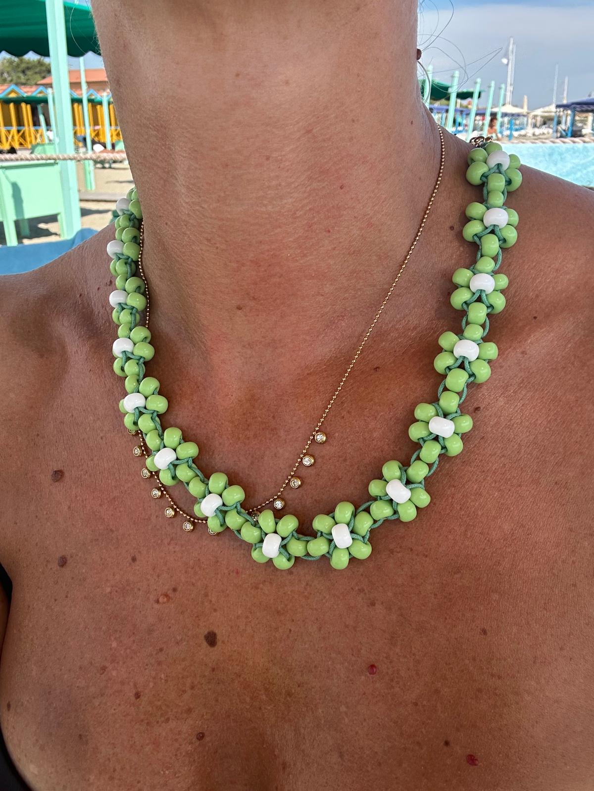 Collana Blossom fatta a mano con perline di vetro di Boemia
