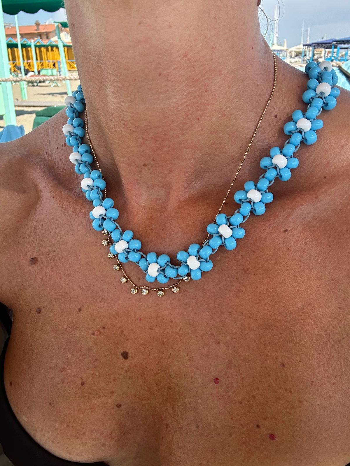 Collana Blossom fatta a mano con perline di vetro di Boemia