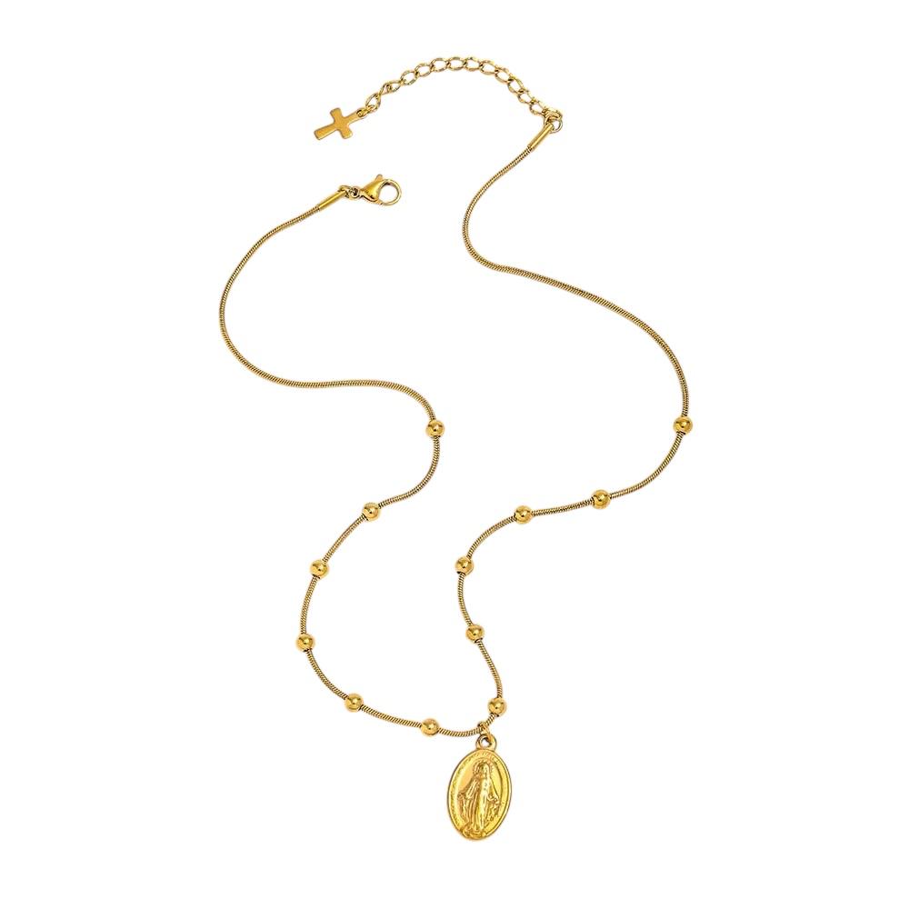 Collana in acciaio inossidabile anallergica e waterproof "Madonnina"