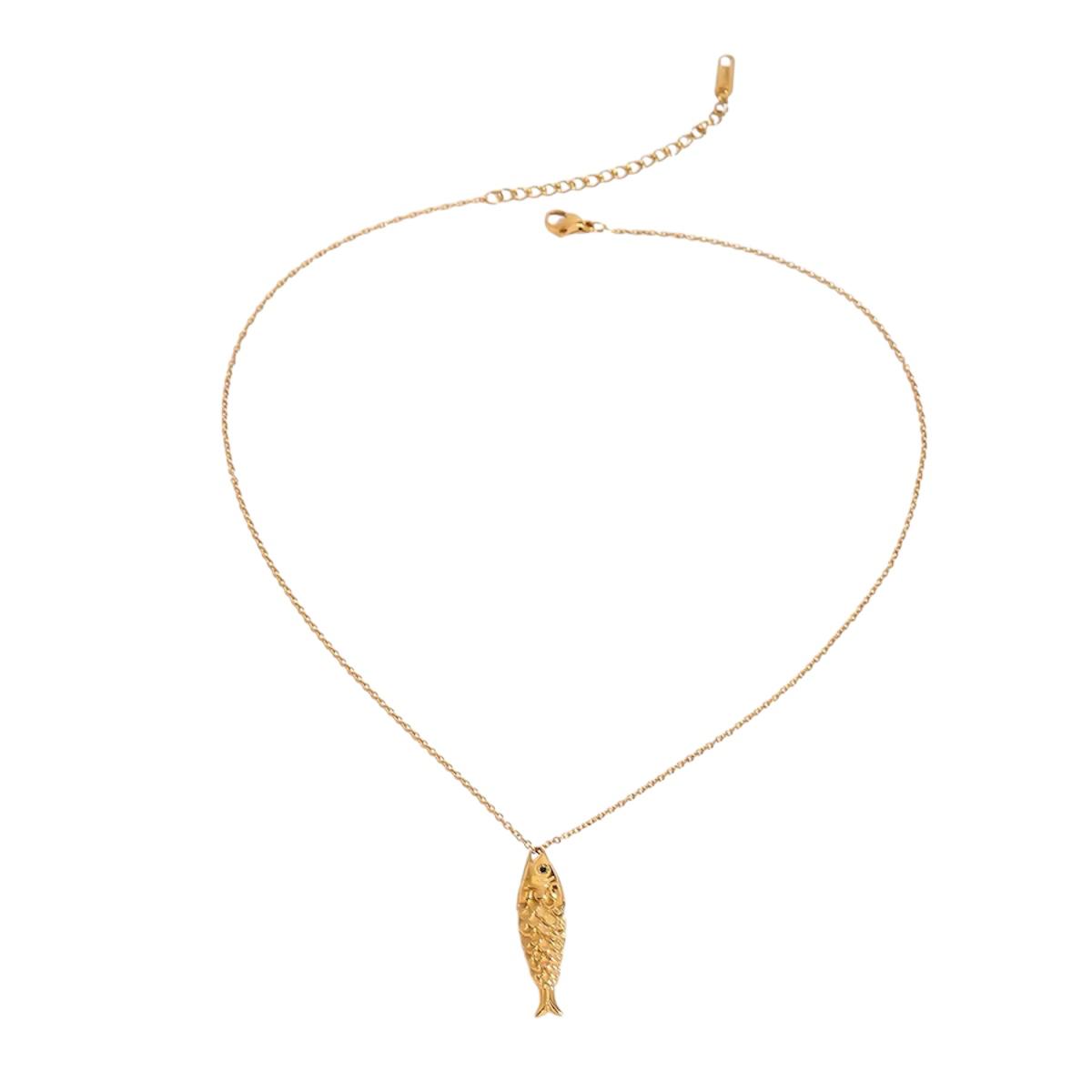 Collana in acciaio inossidabile anallergica e waterproof "Sarda Solitaria"