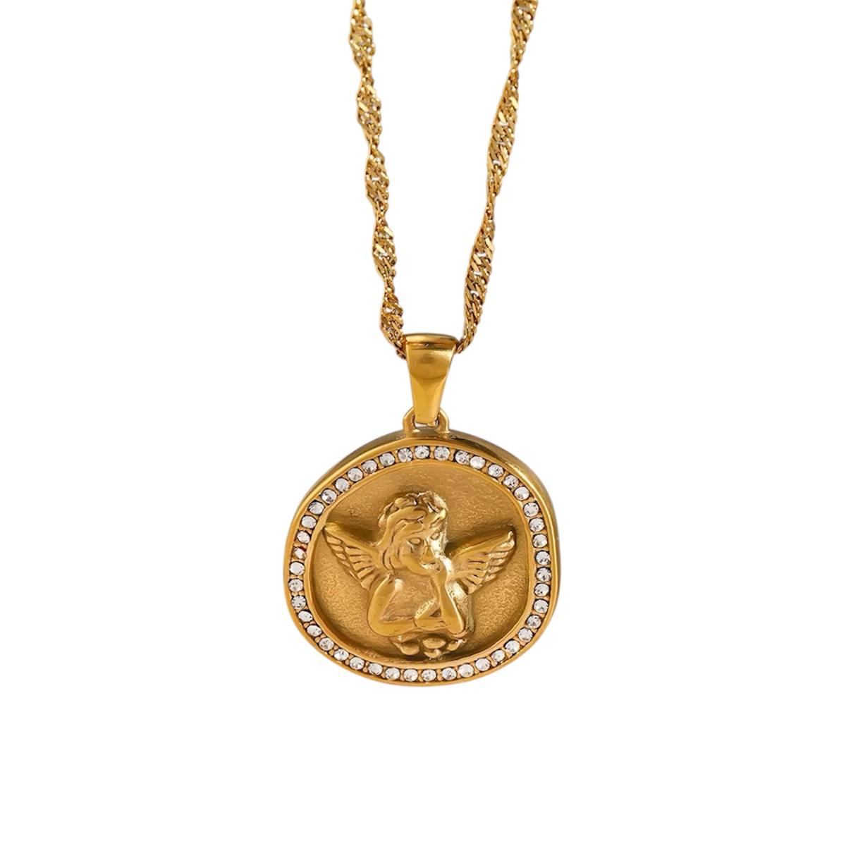 Collana in acciaio inossidabile anallergica e waterproof "Angel"