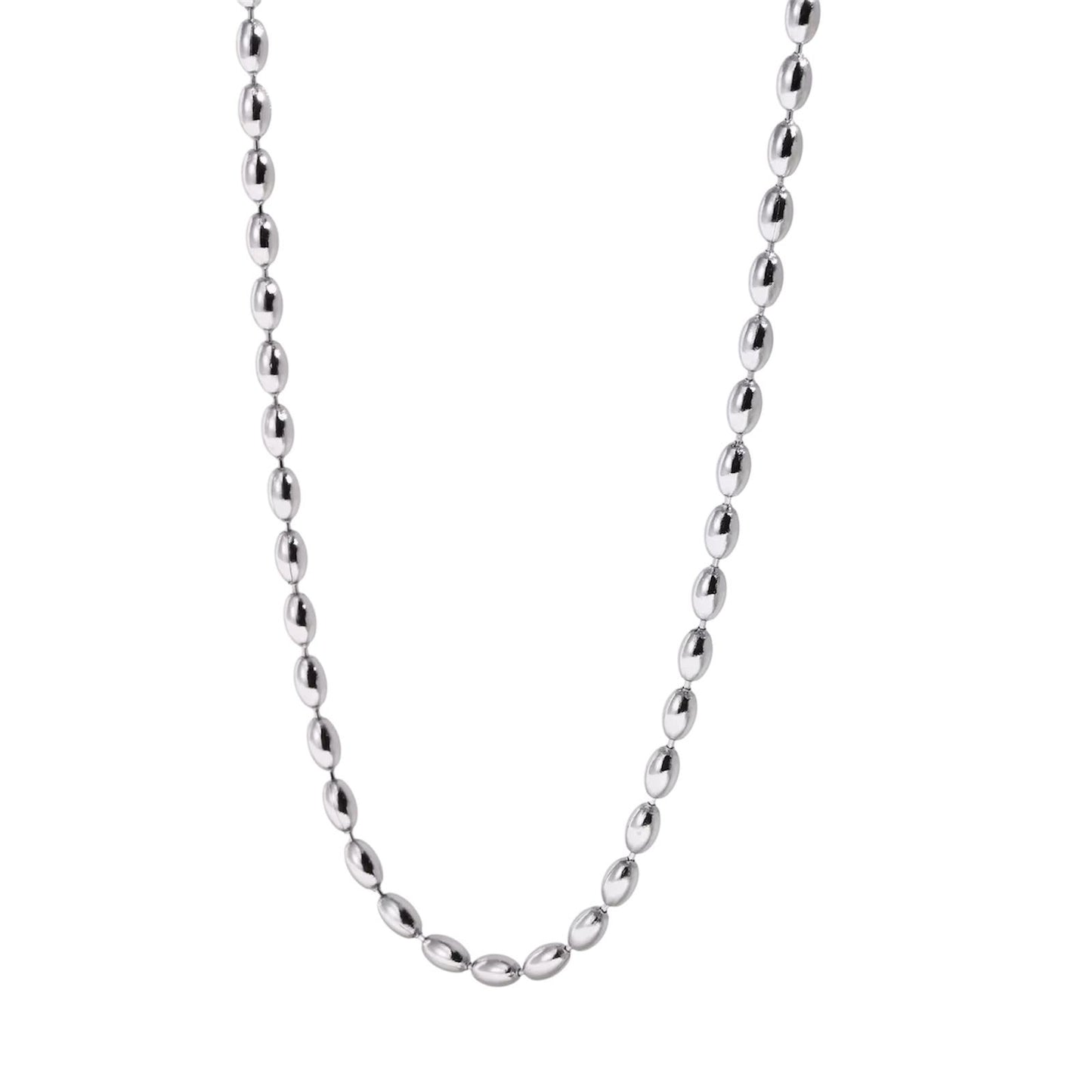 Collana in acciaio inossidabile anallergica e waterproof "Chicchi di riso"