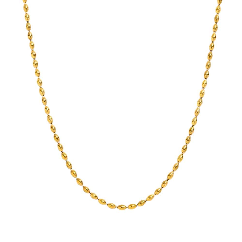Collana in acciaio inossidabile anallergica e waterproof "Chicchi di riso baby"