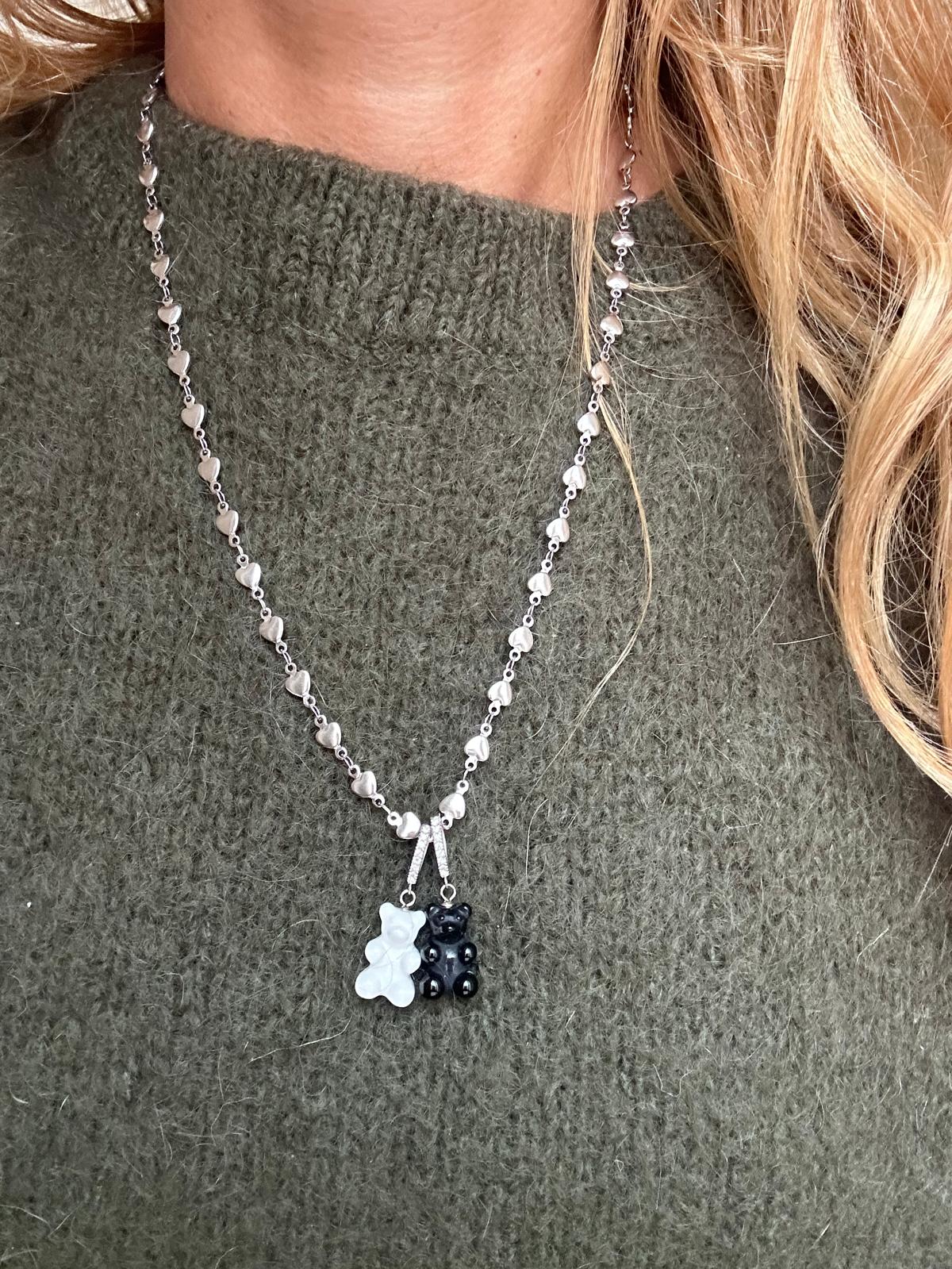 Collana in acciaio inossidabile anallergica e waterproof "Orsetti"