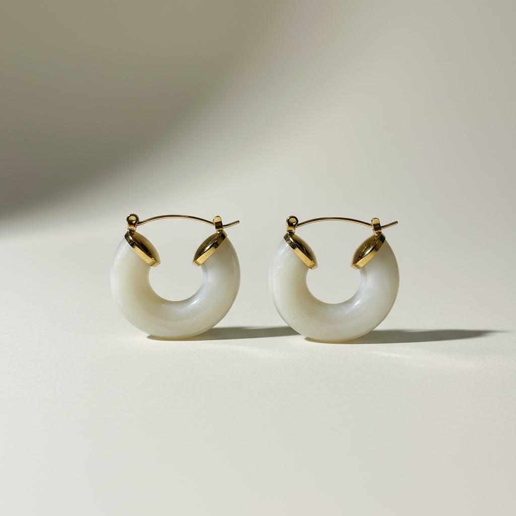 Orecchini in acciaio inossidabile e resina "Riflesso"