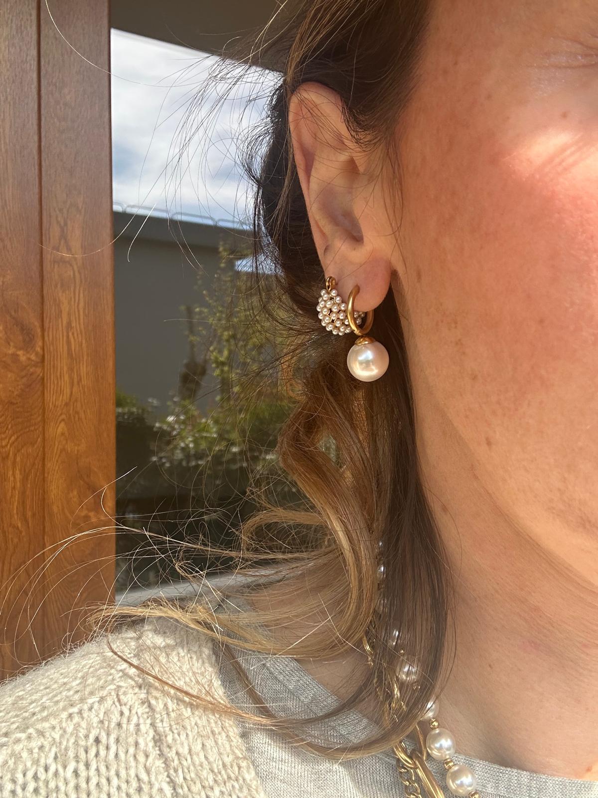 Orecchini in acciaio inossidabile anallergici e waterproof placcati oro 18K "Grace"
