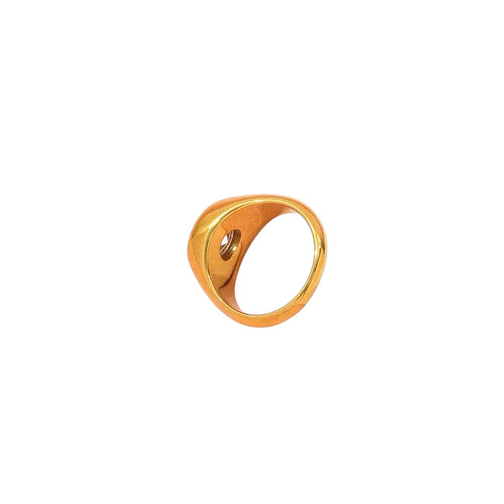 Anello in acciaio inossidabile e zircone anallergico e waterproof "Promessa"