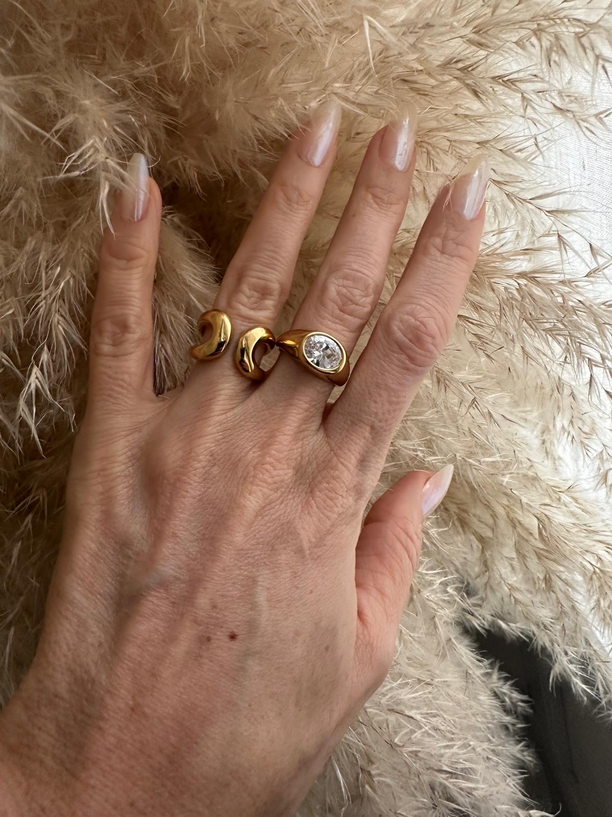 Anello in acciaio inossidabile e zircone anallergico e waterproof "Promessa"
