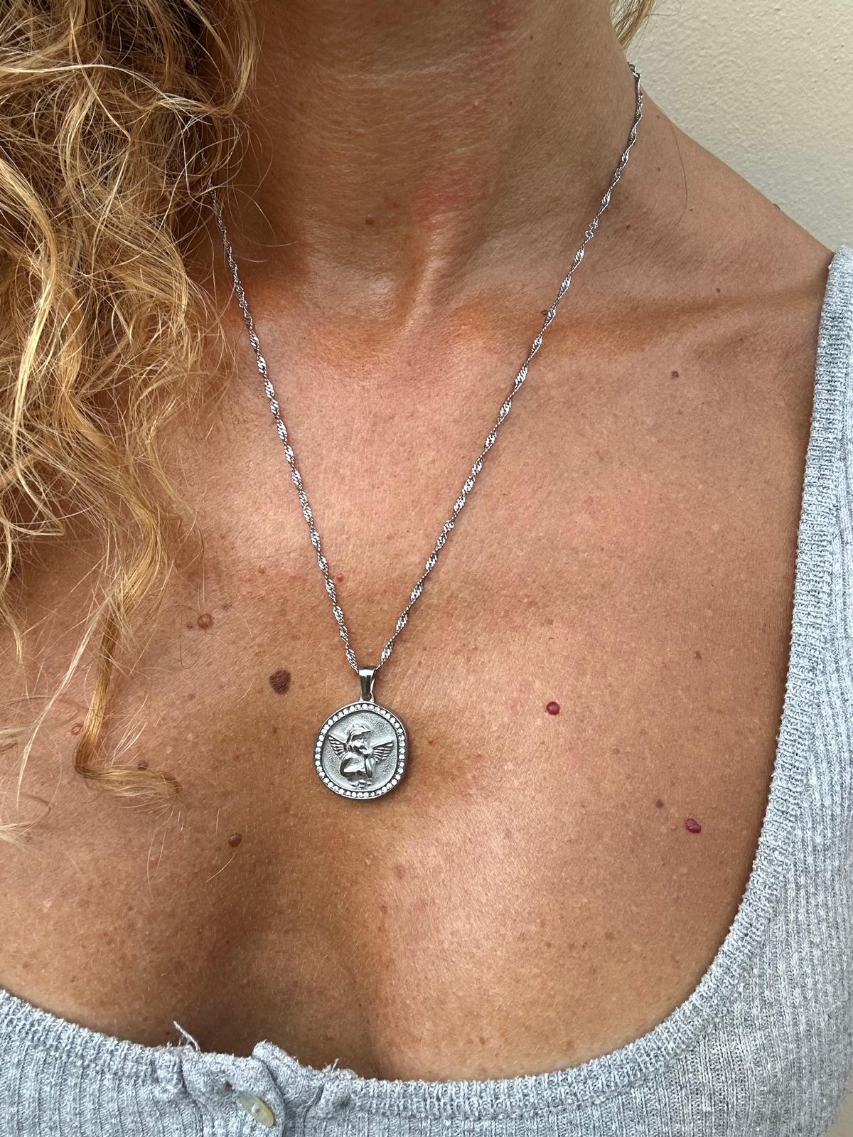 Collana in acciaio inossidabile anallergica e waterproof "Angel"