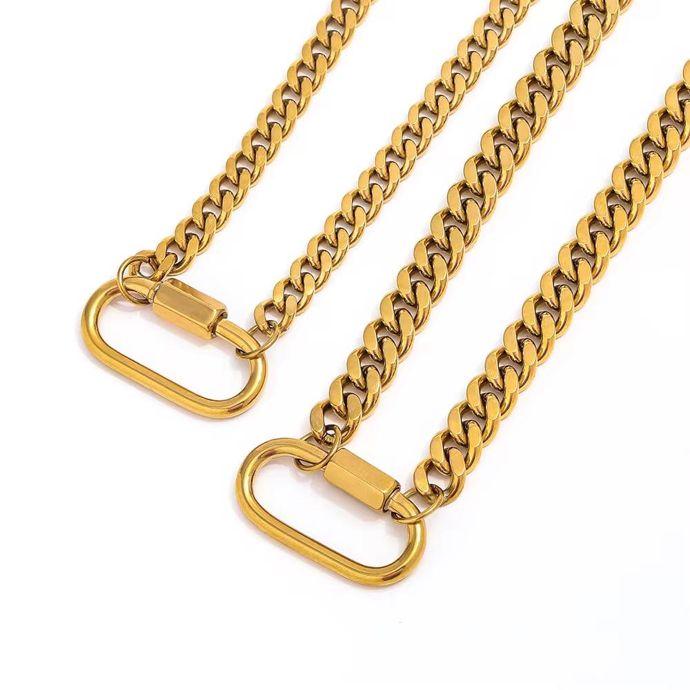 Collana in acciaio inossidabile anallergica e waterproof "Agganciami"