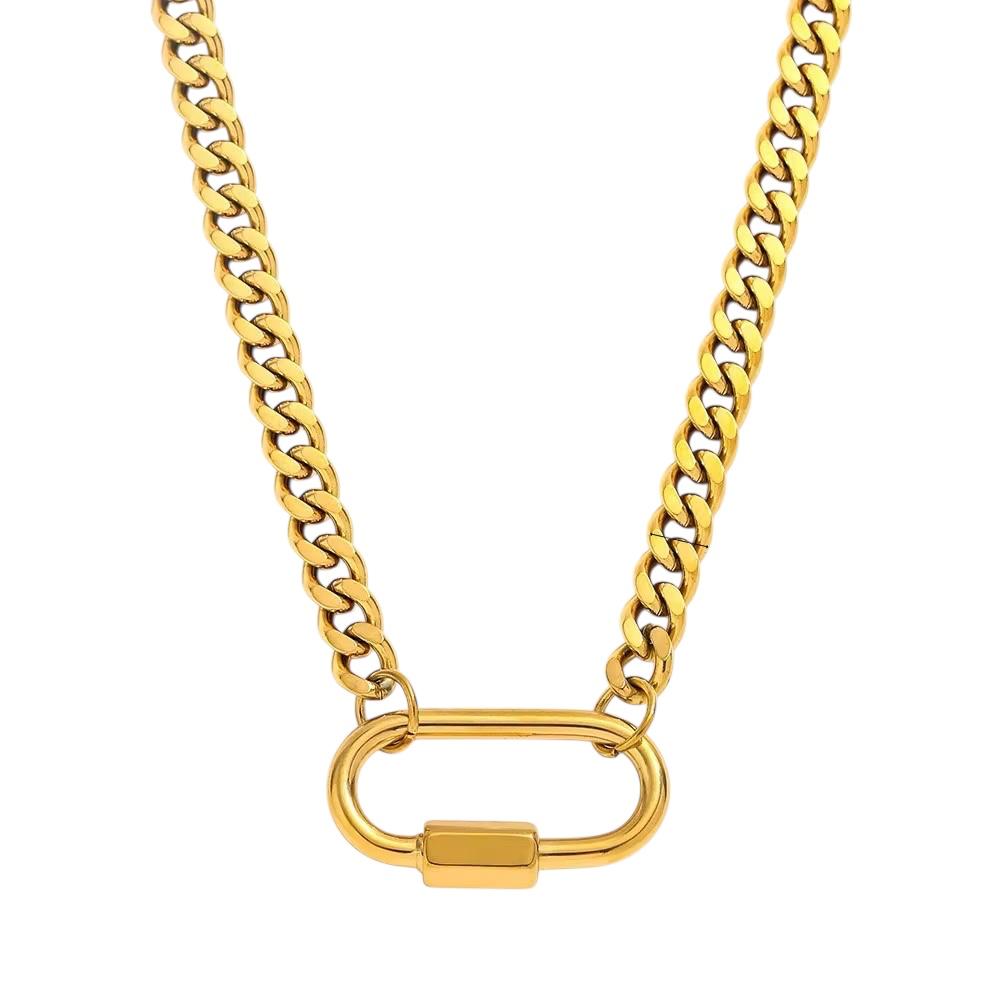 Collana in acciaio inossidabile anallergica e waterproof "Agganciami"