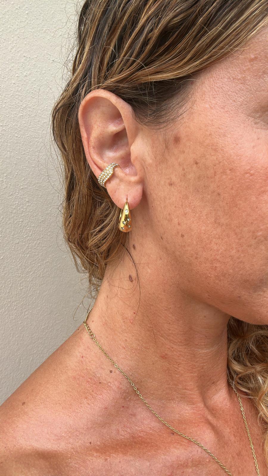 Ear Cuff in acciaio inossidabile anallergici e waterproof "Britney"