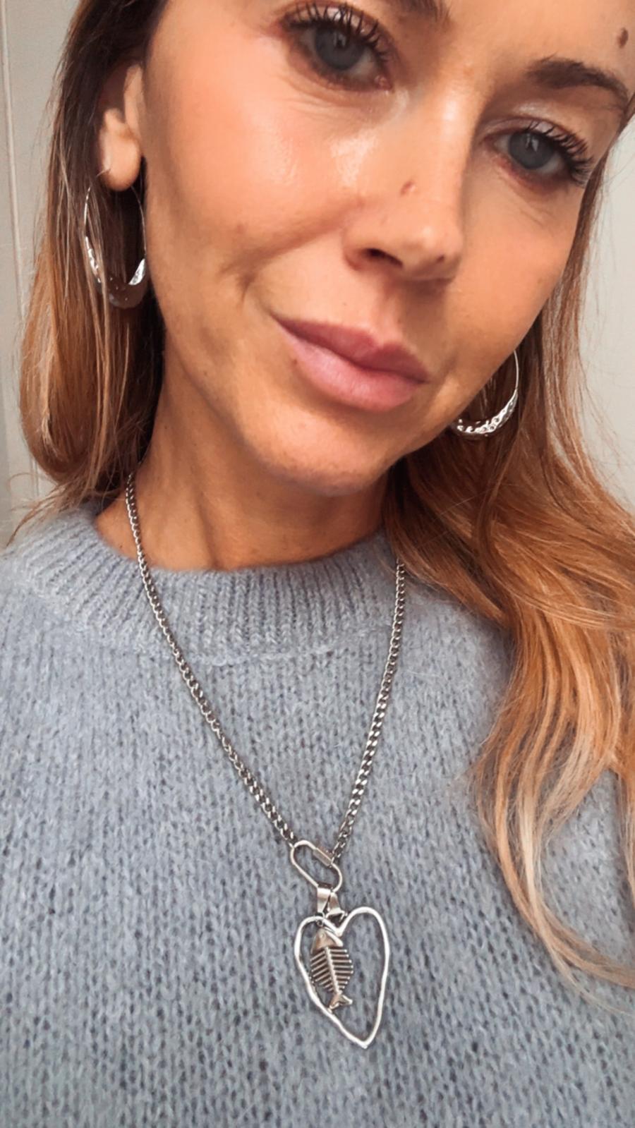 Ciondolo "Lisca" in acciaio inossidabile placcato oro 18K