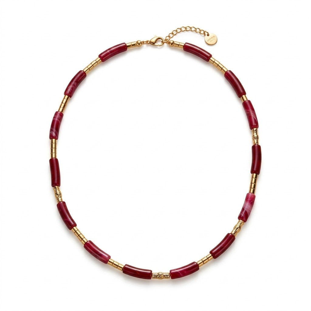 Collana in acciaio inossidabile e resina "Carmen"