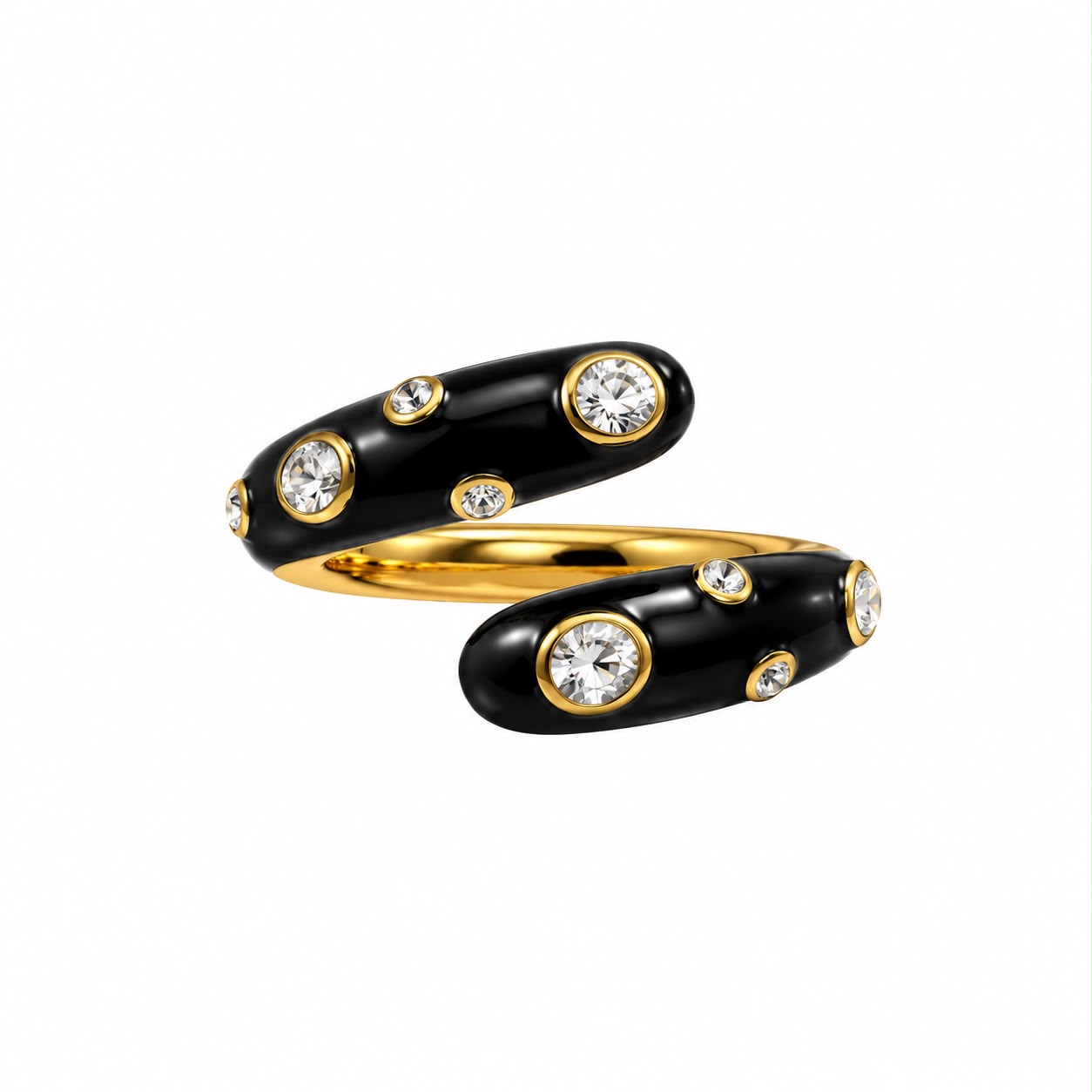 Anello regolabile smaltato con zirconi  "Spritz"