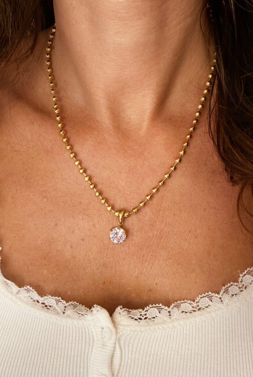 Collana con zircone in acciaio inossidabile waterproof "Sansa"