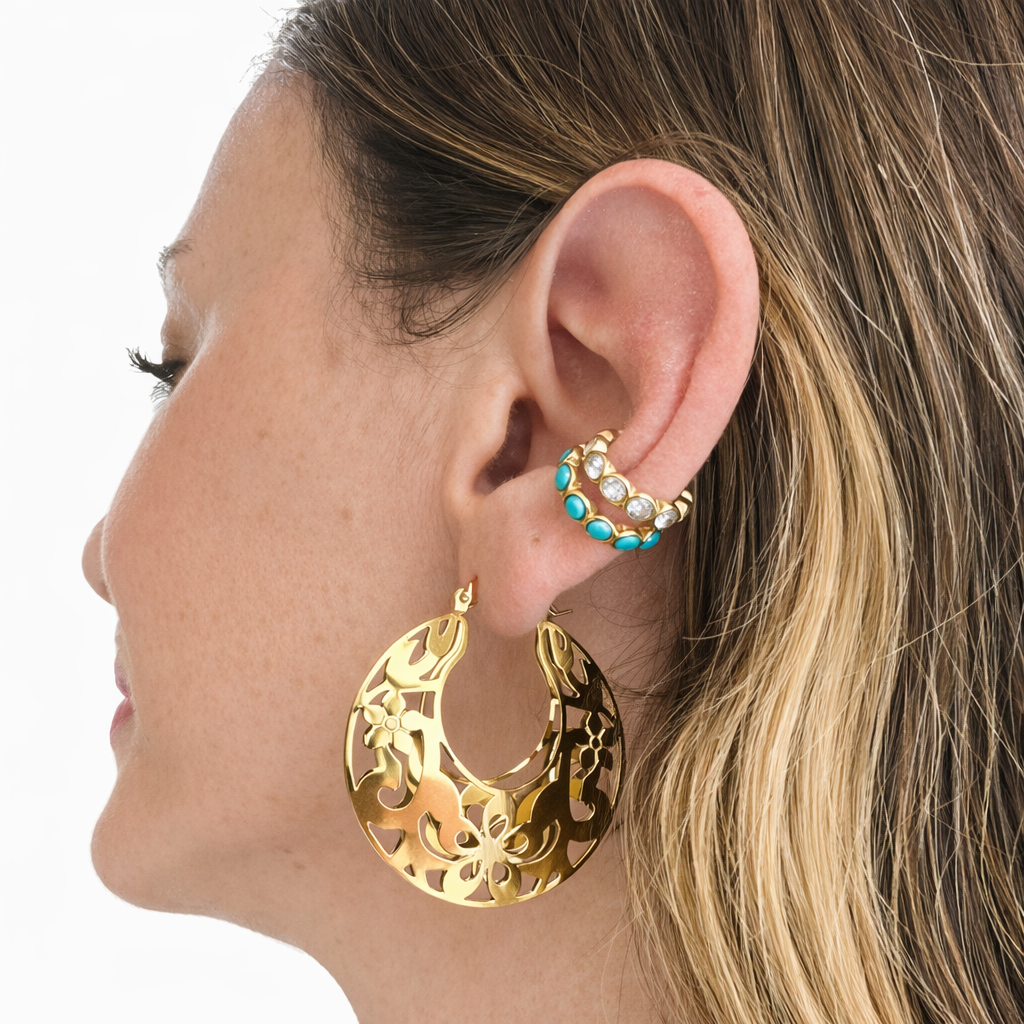 Ear Cuff in acciaio inossidabile anallergici e waterproof "Sky"