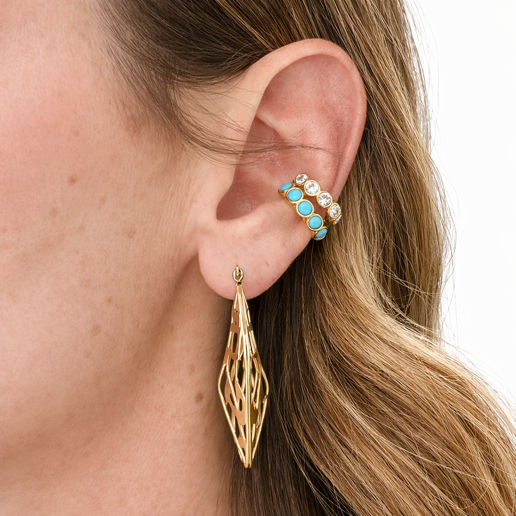 Ear Cuff in acciaio inossidabile anallergici e waterproof "Sky"