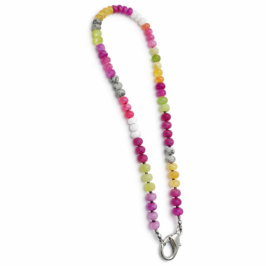 Collana in acciaio inossidabile e perle in pietra naturale "Debby"