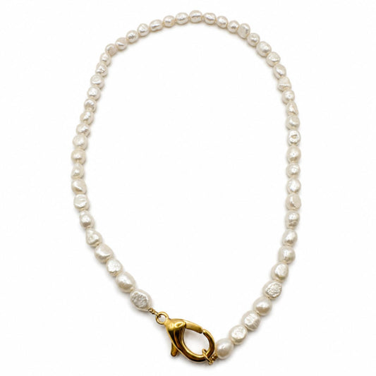 Collana in acciaio inossidabile e vere perle d'acqua dolce "Baby"