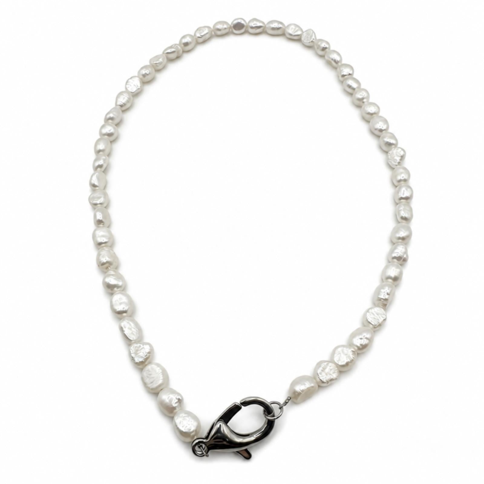 Collana in acciaio inossidabile e vere perle d'acqua dolce "Baby"