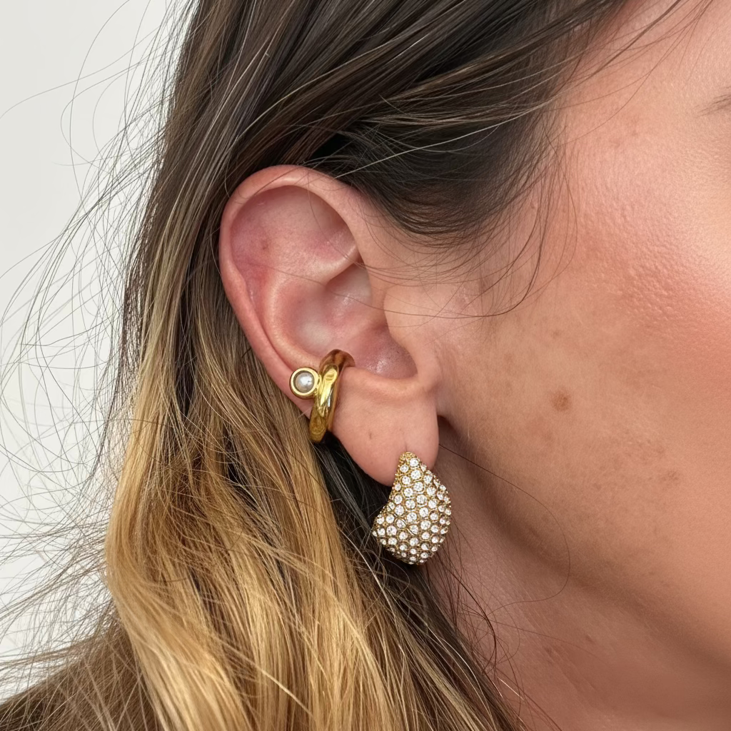 Ear Cuff in acciaio inossidabile anallergici e waterproof "Miranda"