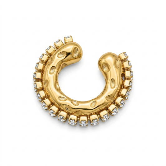 Ear cuff in acciaio inossidabile anallergico e waterproof "Luna"