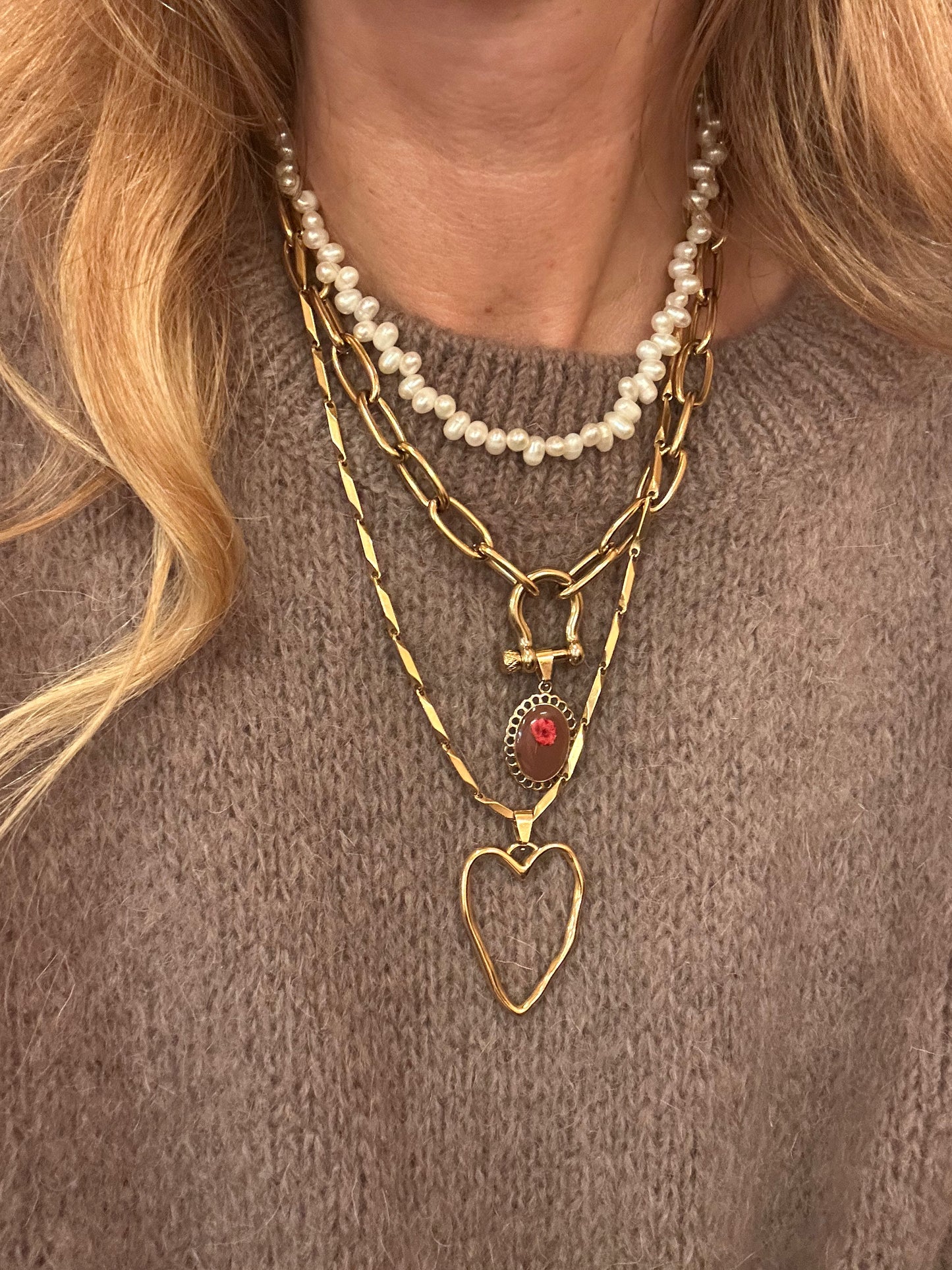 Collana in acciaio inossidabile anallergica e waterproof "Giada"