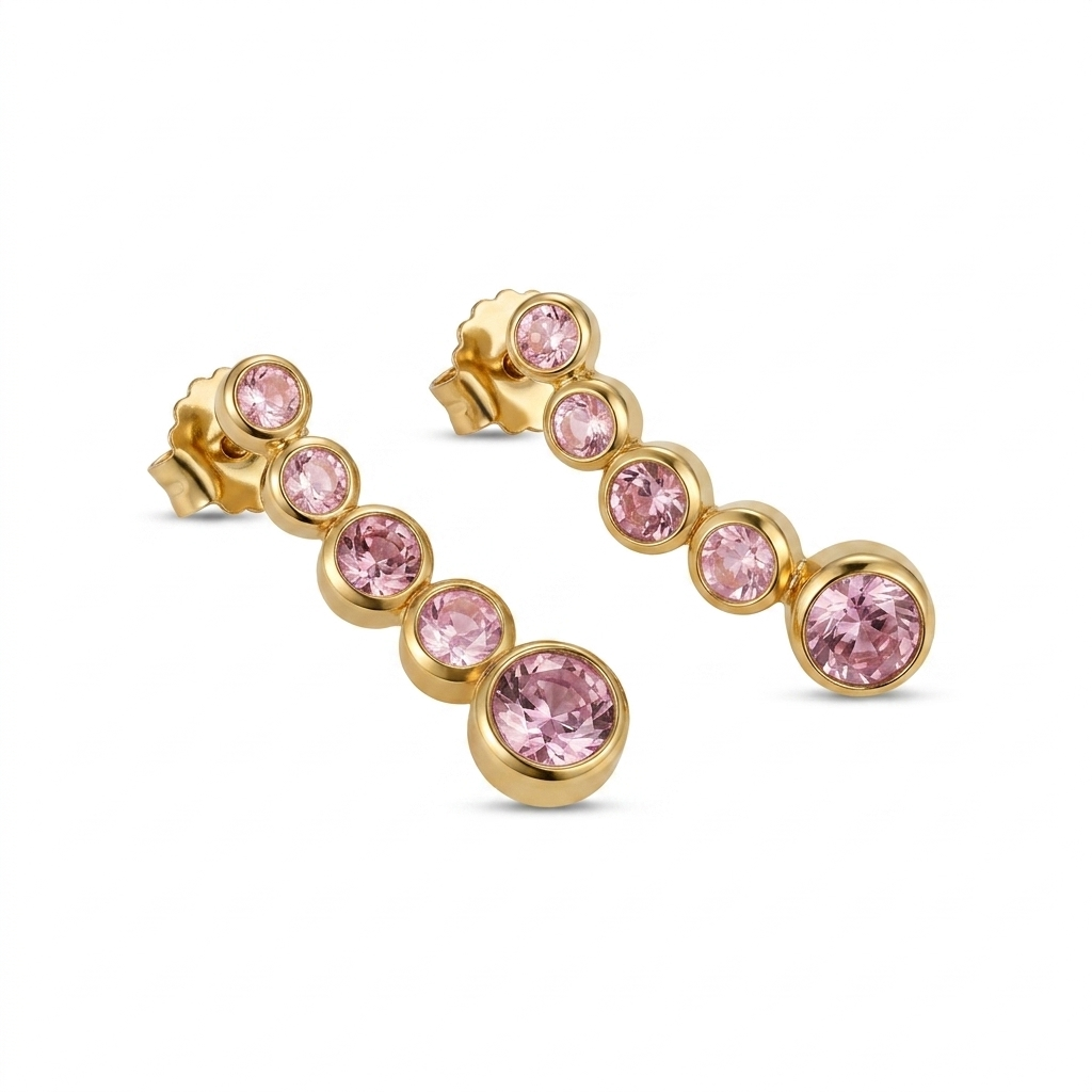 Orecchini in acciaio inossidabile anallergici e waterproof placcati oro 18K "Unicorn"