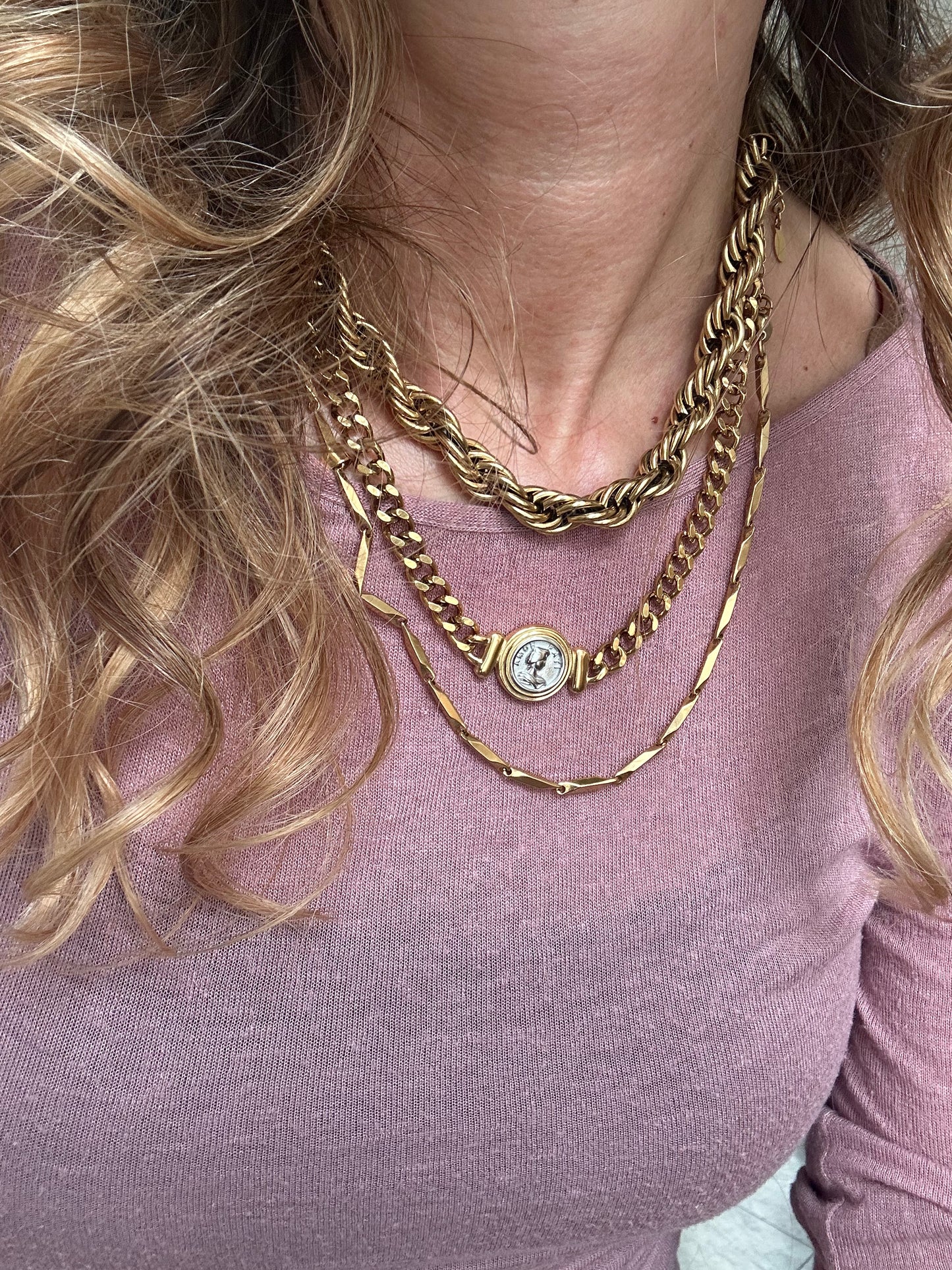 Collana in acciaio inossidabile anallergica e waterproof "Giada"