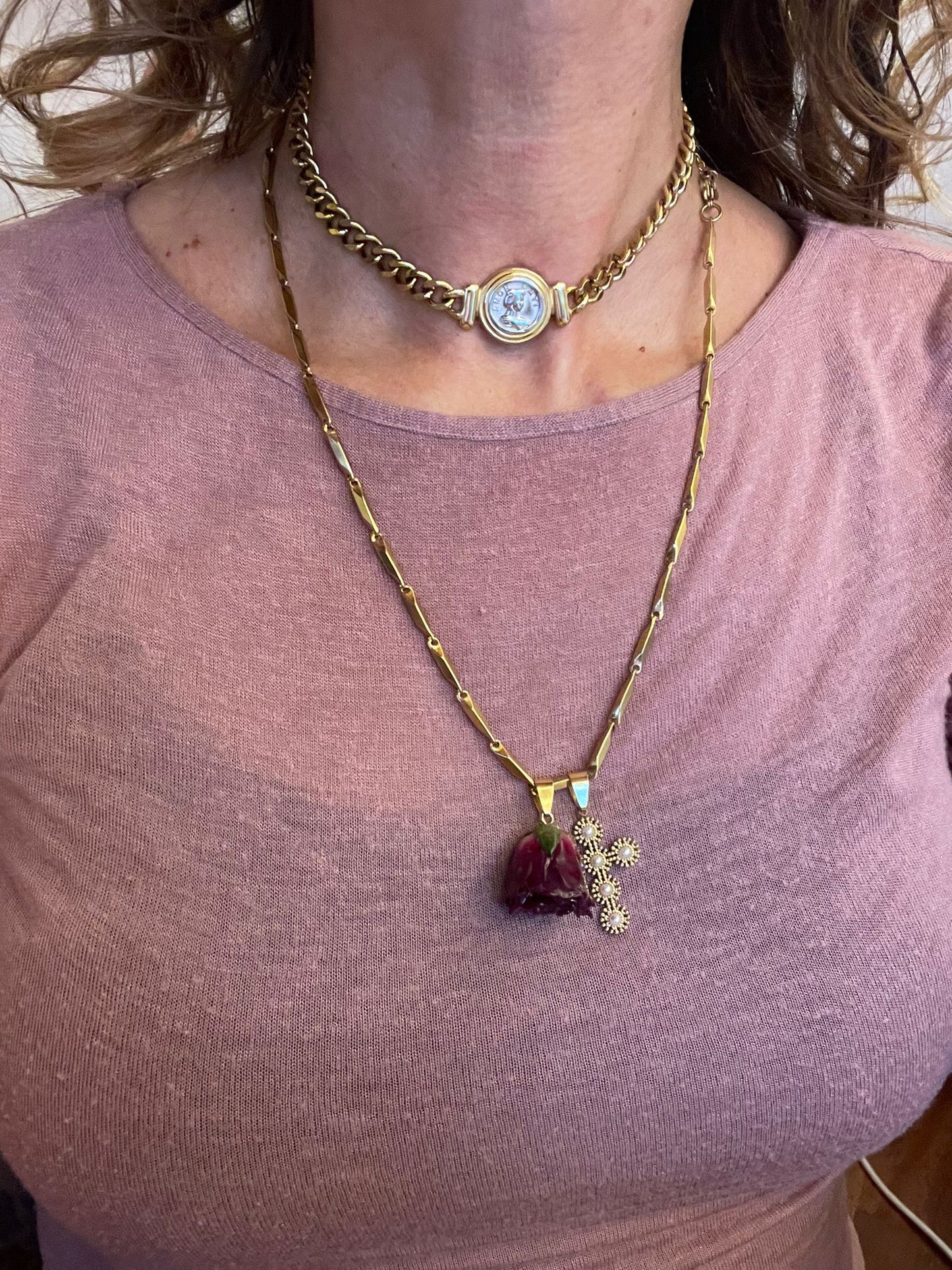 Collana in acciaio inossidabile anallergica e waterproof "Giada"