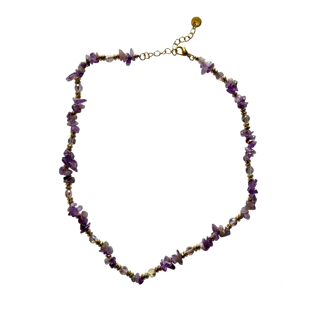 Collana in acciaio inossidabile e perle in pietra naturale "Stone"