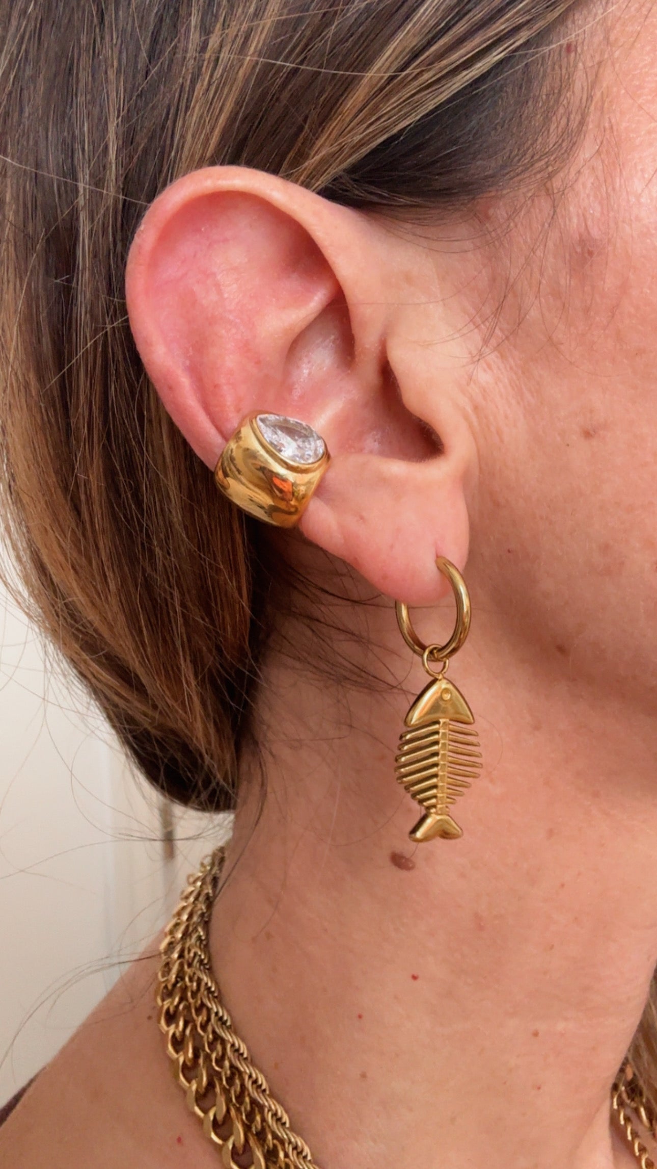 Ear Cuff in acciaio inossidabile anallergici e waterproof "Ilda"
