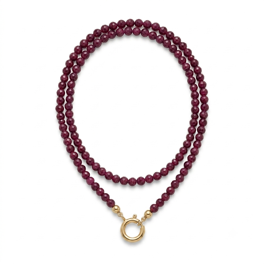 Collana in pietre naturali con moschettone porta ciondoli in acciaio inossidabile "Gemma"