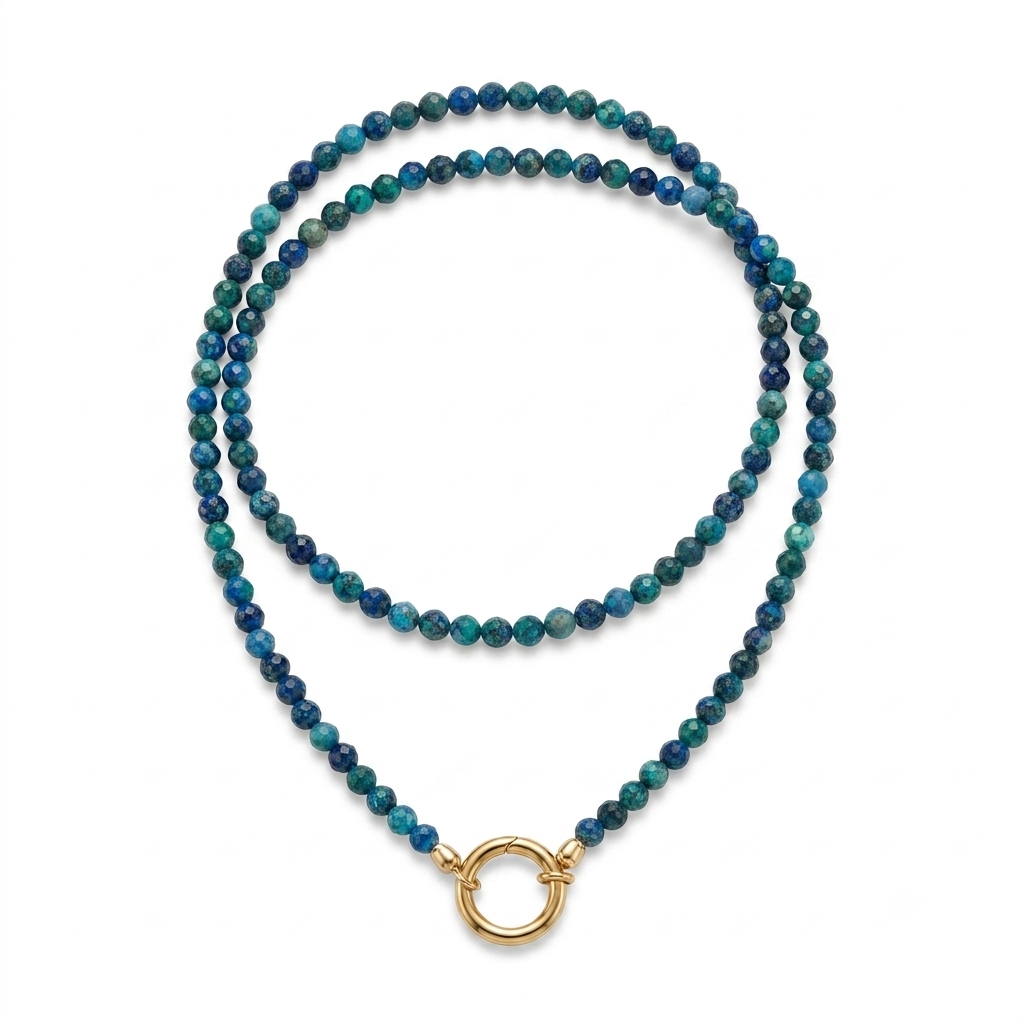Collana in pietre naturali con moschettone porta ciondoli in acciaio inossidabile "Gemma"