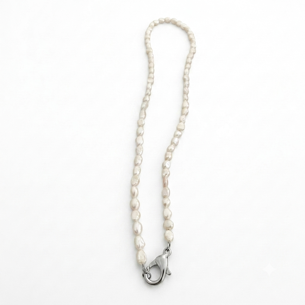 Collana in acciaio inossidabile e vere perle d'acqua dolce "Baby"