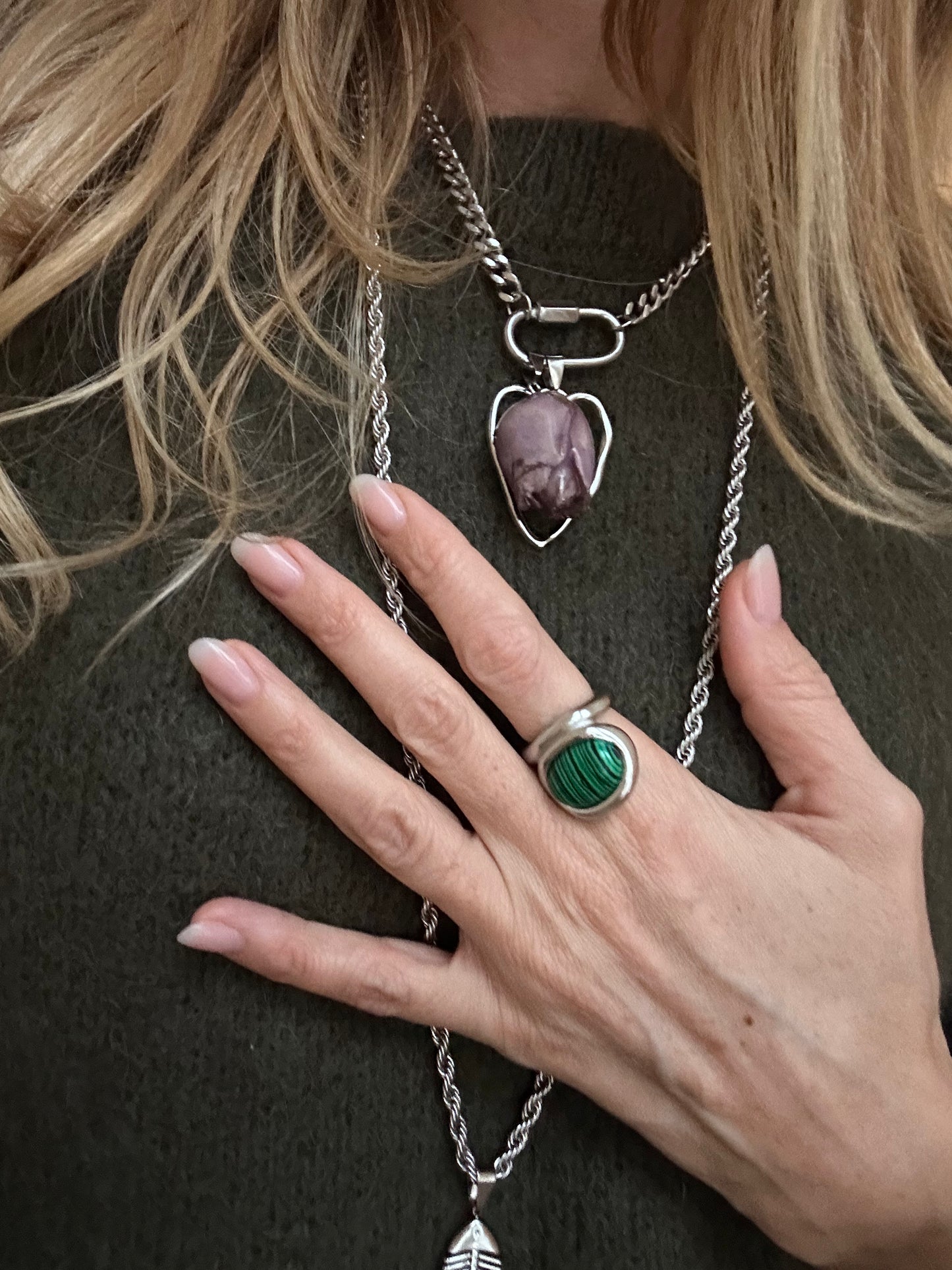 Anello in acciaio inossidabile e pietre, anallergico e waterproof placcato oro 18K "Letizia"