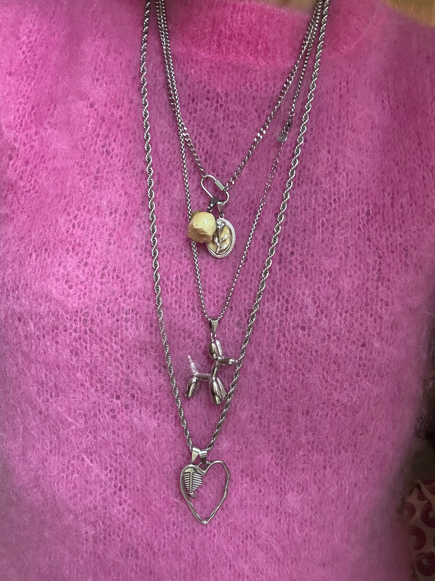 Ciondolo in acciaio inossidabile placcato oro 18k "Dog Baloon"