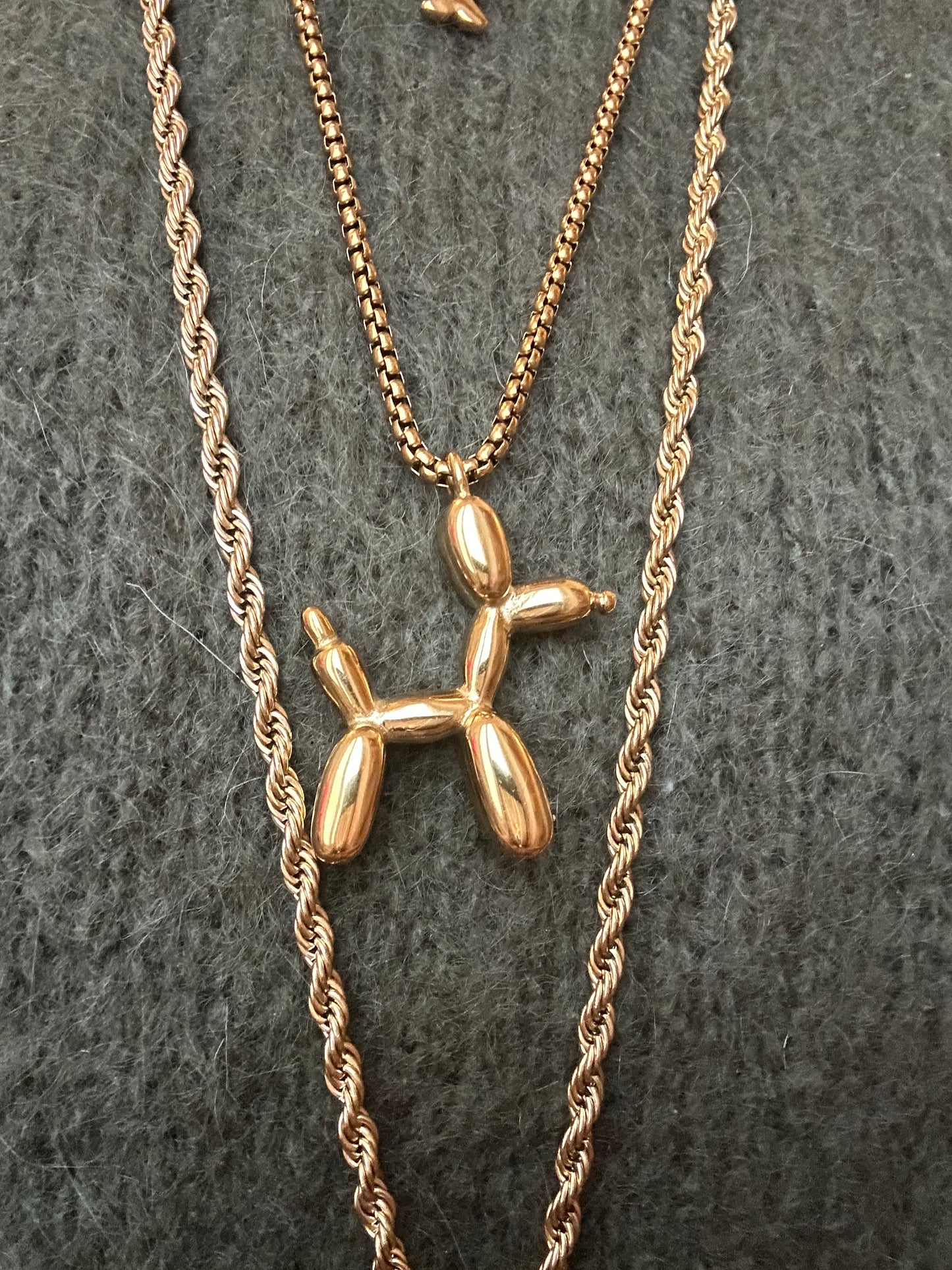 Ciondolo in acciaio inossidabile placcato oro 18k "Dog Baloon"